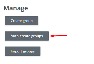 Auto-create groups ekranı